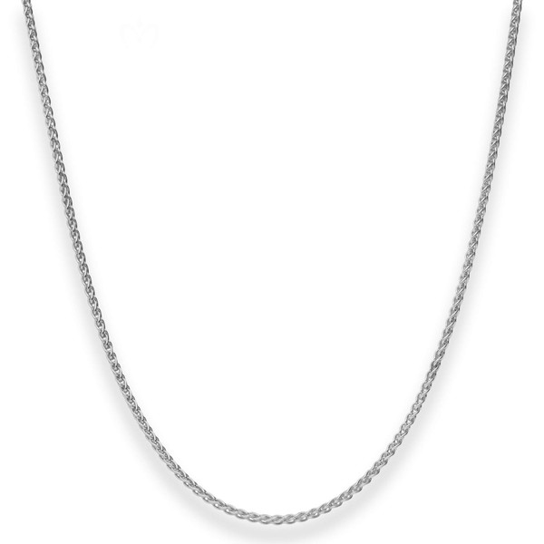 1.7mm Zopfkette aus 925 Silber rhodiniert 50cm
