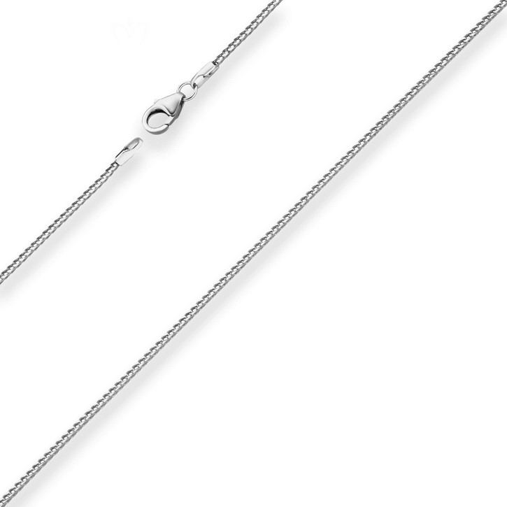 1.3mm Bingokette aus 585 Weißgold 42cm