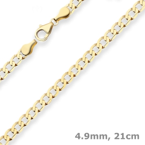 4,9mm Armband Panzerkette weit Goldarmband Armschmuck aus 585 Gold Gelbgold 21cm