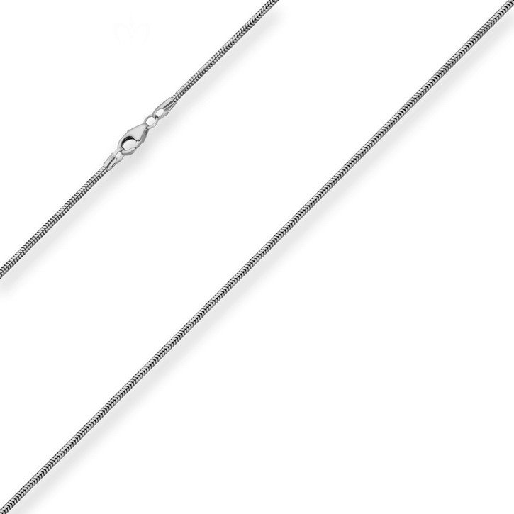 1.6mm Schlangenkette aus 585 Weißgold 45cm