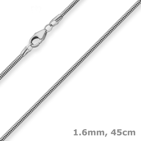 1,6mm Schlangenkette Goldkette Collier Halskette aus 585 Gold Weißgold 45cm