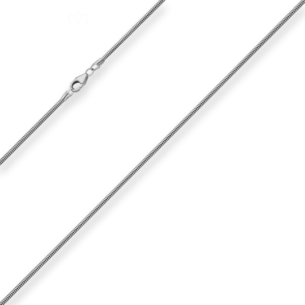 1.6mm Schlangenkette aus 585 Weißgold 45cm