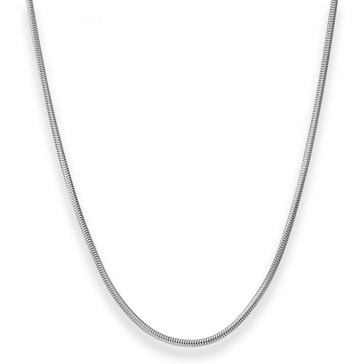 1.9mm Schlangenkette aus 925 Silber rhodiniert 50cm