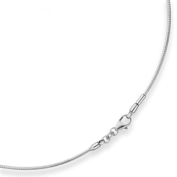1.2mm Halsreif Tondakette aus 925 Silber rhodiniert 40cm