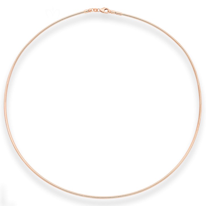 1.5mm Halsreif Tondakette Omegareif aus 750 Rotgold 45cm