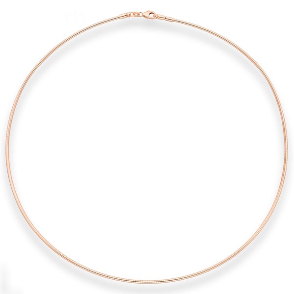 1.5mm Halsreif Tondakette Omegareif aus 750 Rotgold 45cm