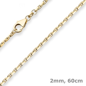 2mm Ankerkette diamantiert Kette Collier Halskette aus 750 Gold Gelbgold 60cm 2mm Ankerkette diamantiert Kette Collier Halskette aus 750 Gold Gelbgold 60cm