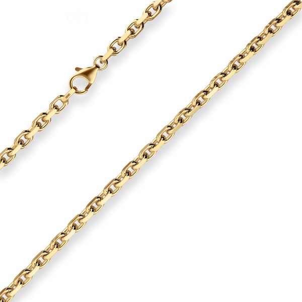 4mm Ankerkette diamantiert aus 585 Gelbgold 70cm