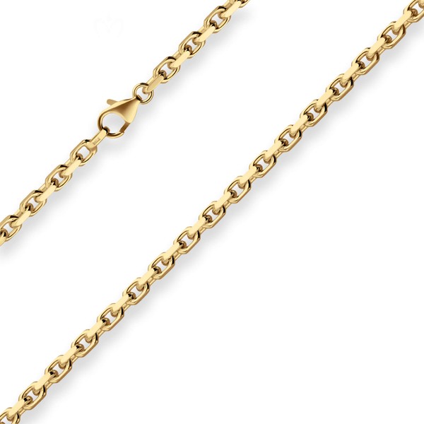4mm Ankerkette diamantiert aus 585 Gelbgold 70cm