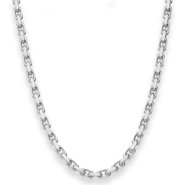 4.5mm Ankerkette diamantiert aus 925 Silber 60cm