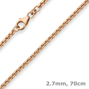 2,7mm Veneziakette rund Goldkette Collier Halskette aus 585 Gold Rotgold 70cm