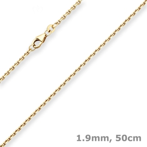 1,9mm Ankerkette diamantiert Kette Collier Halskette aus 585 Gold Gelbgold 50cm 1,9mm Ankerkette diamantiert Kette Collier Halskette aus 585 Gold Gelbgold 50cm