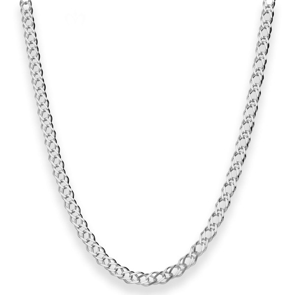 4.8mm Zwillingspanzerkette aus 925 Silber rhodiniert 55cm