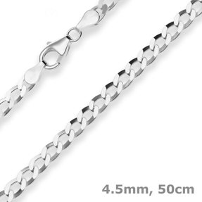 4,5mm Panzerkette Silberkette Collier Halskette aus 925 Silber 50cm