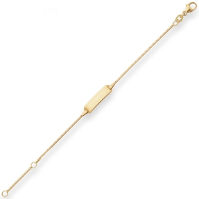 0,9mm Id-Armband Veneziakette Schildband Armschmuck aus 750 Gold Gelbgold 14cm 0,9mm Id-Armband Veneziakette Schildband Armschmuck aus 750 Gold Gelbgold 14cm