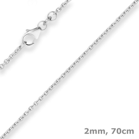2mm Rund-Ankerkette Silberkette Collier Halskette aus 925 Silber 70cm