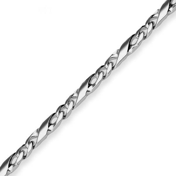 4.9mm Dollarkette aus 925 Silber rhodiniert 45cm