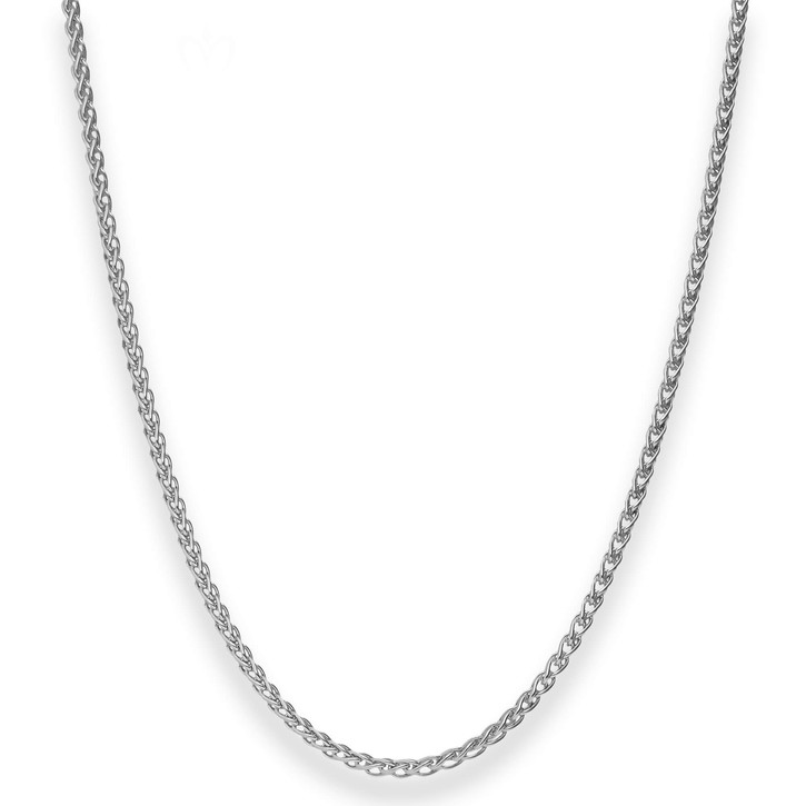 2.5mm Zopfkette aus 925 Silber rhodiniert 45cm