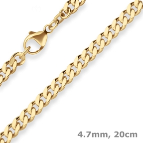 4,7mm Armband Panzerkette Goldarmband Armschmuck aus 585 Gold Gelbgold 20cm