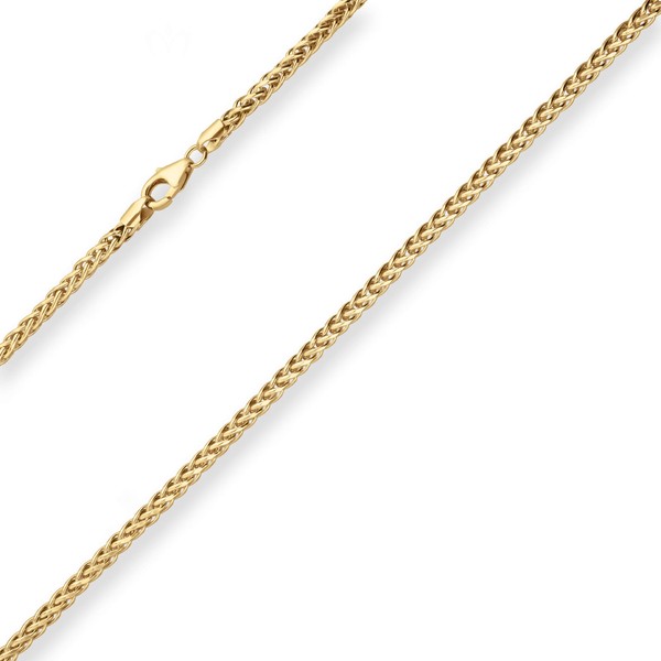 2.7mm Zopfkette hohl aus 585 Gelbgold 42cm