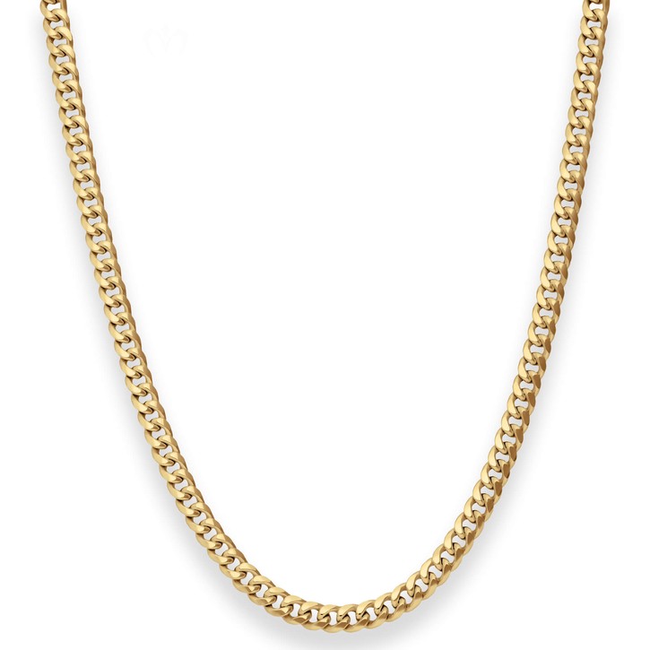 4.7mm Panzerkette oval diamantiert aus 750 Gelbgold 60cm