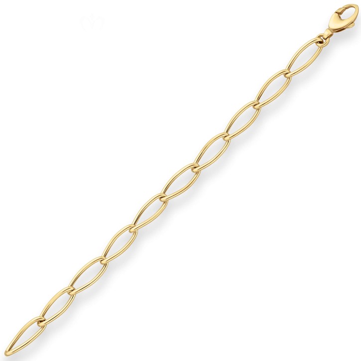 7.6mm Armband Fantasiekette aus 585 Gelbgold 19cm