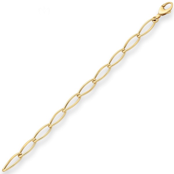 7.6mm Armband Fantasiekette aus 585 Gelbgold 19cm