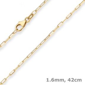 1,6mm Ankerkette weit Goldkette Collier Halskette aus 585 Gold Gelbgold 42cm