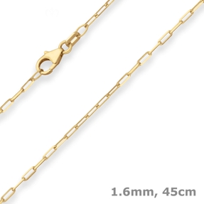 1,6mm Ankerkette weit Goldkette Collier Halskette aus 585 Gold Gelbgold 45cm