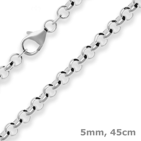 5mm Erbskette Silberkette Collier Halskette aus 925 Silber 45cm