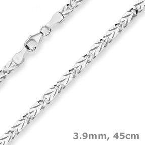 3,9mm Tigeraugenkette Silberkette Collier Halskette aus 925 Silber 45cm