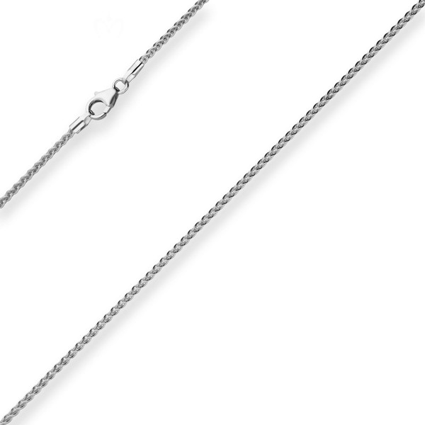 1.7mm Zopfkette aus 925 Silber rhodiniert 45cm