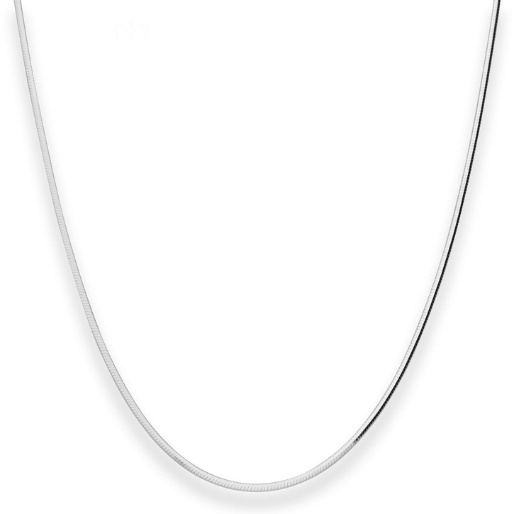 1mm Schlangenkette diamantiert aus 925 Silber 45cm