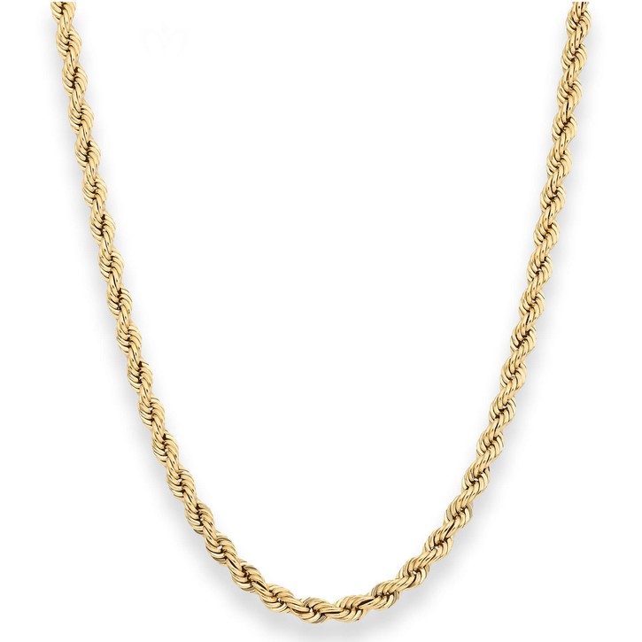 4.4mm Kordelkette hohl aus 585 Gelbgold 50cm