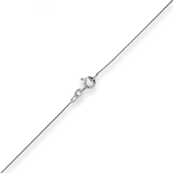 0.8mm Rund-Ankerkette aus 375 Weißgold 45cm