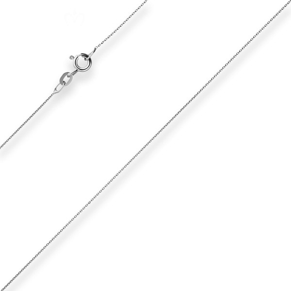 0.8mm Rund-Ankerkette aus 375 Weißgold 45cm
