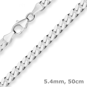5,4mm Panzerkette Silberkette Collier Halskette aus 925 Silber 50cm