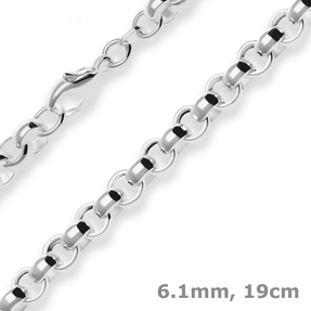 6,1mm Armband Erbskette Silberarmband Armschmuck aus 925 Silber 19cm