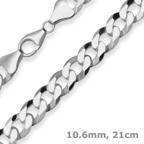 10,6mm Armband Panzerkette Silberarmband Armschmuck aus 925 Silber 21cm
