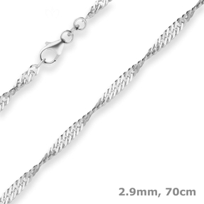 2,9mm Singapurkette Silberkette Collier Halskette aus 925 Silber 70cm