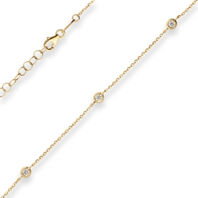 1,2mm Ankerkette diamantiert Kette Collier aus 750 Gold Gelbgold 38cm Zirkonia 1,2mm Ankerkette diamantiert Kette Collier aus 750 Gold Gelbgold 38cm Zirkonia