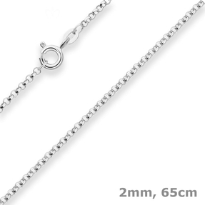 2mm Erbskette Silberkette Collier Halskette aus 925 Silber 65cm