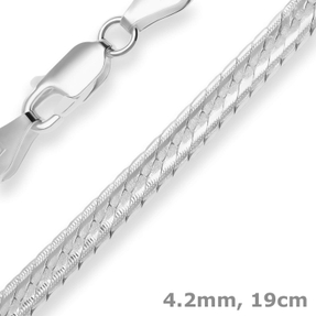 4,2mm Armband Fantasiekette Silberarmband Armschmuck aus 925 Silber 19cm