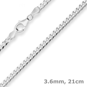 3,6mm Armband Panzerkette Silberarmband Armschmuck aus 925 Silber 21cm