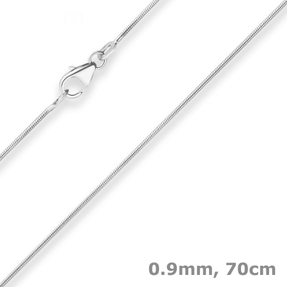0,9mm Schlangenkette Silberkette Collier Halskette aus 925 Silber 70cm