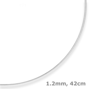 1,2mm Halsreif Halskette aus 925 Silber 42cm