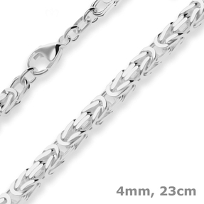 4mm Armband Königskette Silberarmband Armschmuck aus 925 Silber 23cm