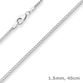 1,5mm Bingokette Silberkette Collier Halskette aus 925 Silber 45cm