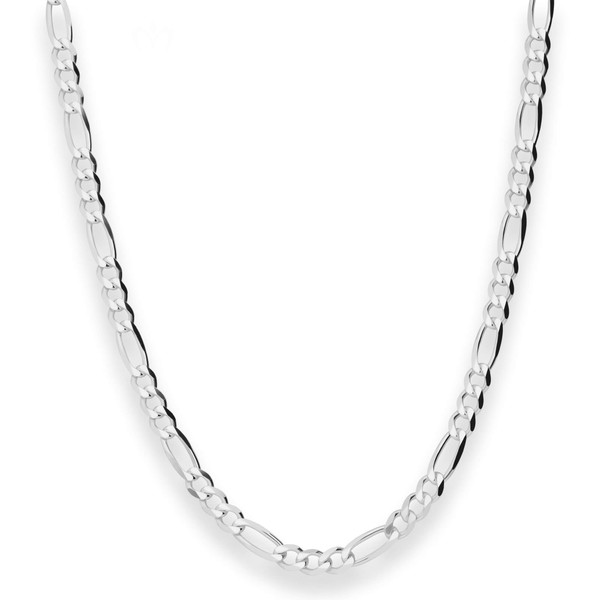 4.9mm Figarokette diamantiert aus 925 Silber 50cm