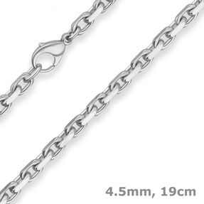 4,5mm Armband Ankerkette diamantiert Armschmuck aus 925 Silber 19cm